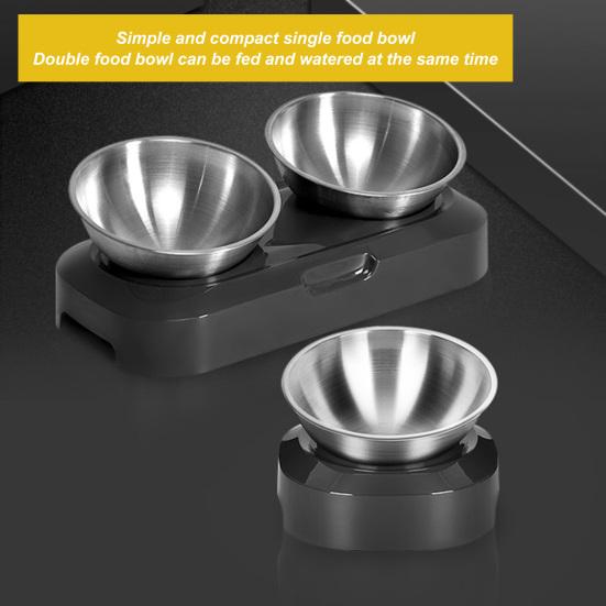 Миски для кошачьей еды с регулируемой высотой, антирвотная нержавеющая сталь для кошек и собак, способствует формированию здоровых привычек питания