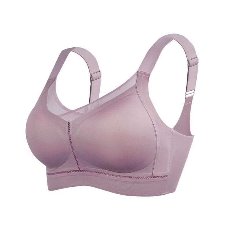 Бесшовный фиксированный бюстгальтер с полной чашкой для большой груди, чтобы сделать ее визуально меньше, с эффектом пуш-ап для поддержки боковой груди и предотвращения обвисания, без косточек