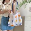 Large Capacity Drawstring Shopping Bag Reusable Travel Tote Bag Portable Canvas Shoulder Bag