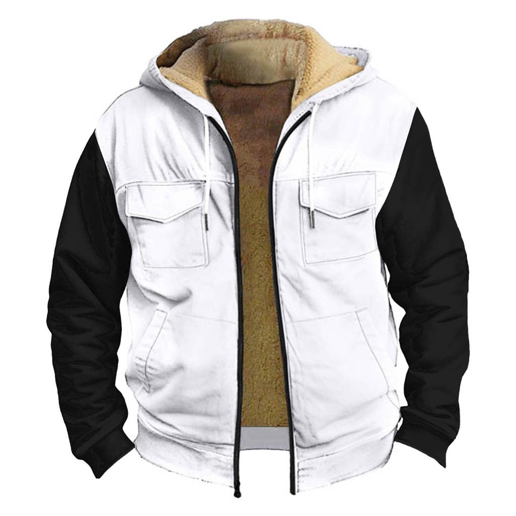 Men's Thickened Button Double Pocket Jacket With Pocket Insert Cotton Jacket