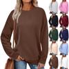 Women's Fashion Solid Color Round Neck Long Sleeve Loose Pullover Sweatshirt Top