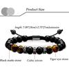 Tiger Eye Men's Bracelet - Handmade Elastic Braided Rope, Beaded Bracelet for Good Luck & Blessings, Thoughtful Present for Men with Elegant Gift Box