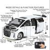 Большая модель игрушечной машинки Alphard Alloy Cars 1/18 с открывающейся дверью, имитация минивэна, игрушечные машинки со звуком и светом, инерционный автомобиль для мальчиков, подарки