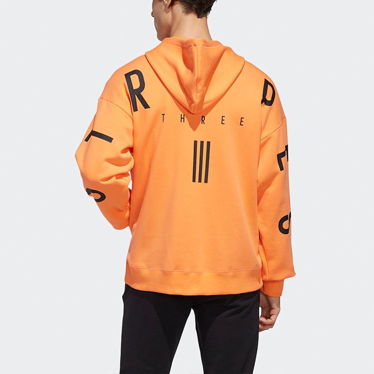 Adidas Sport 2 Street Letter Print Sports Casual Hooded Jacket Men Jacket Orange ED1996