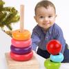 Wooden Children'S Early Education Educational Stacking Circle Rainbow Tower Ring Fun Pairing Children'S Intellectual Development Assembly Toys