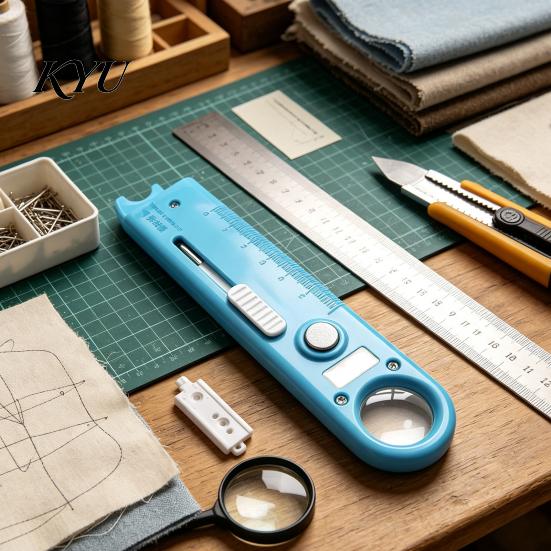 Portable Sewing Gadget 1/2Pcs 4-In-1 Threader Tool with Seam Remover, Magnifier & Multi-Function Scale, Magnetic Threading Device for Industrial Home,