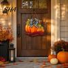 Bright Color Pumpkin Pendant Fall Welcome Sign, Thanksgiving Door Hanger, Wooden Decor Weather-resistant Sign Hanging Porch for Autumn Harvest