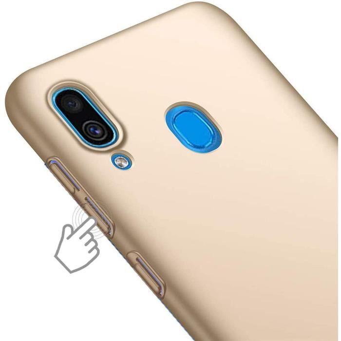 Coque de Protection - PROSHOP - pour Samsung Galaxy A20e - Silicone Souple - Dorée - Rebords surélevés