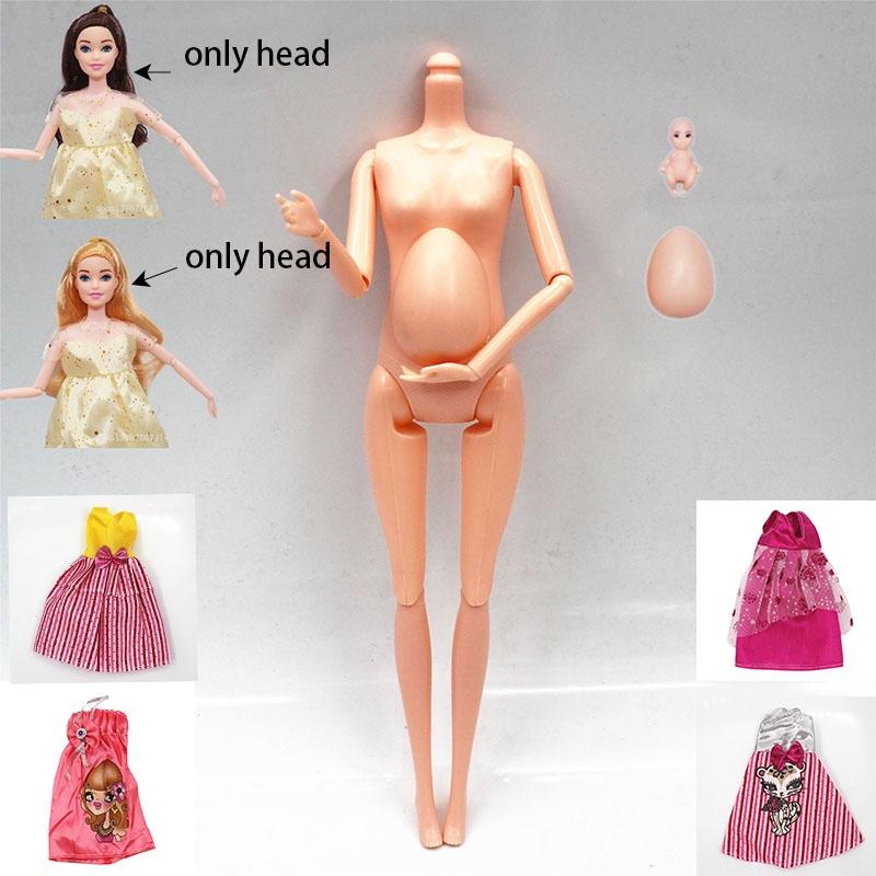 11-дюймовая 30-сантиметровая 6-шарнирная пузатая беременная голая кукла со съемным животом