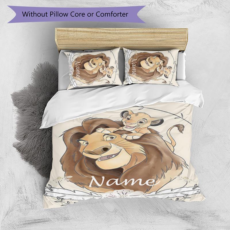 3pcs Lion King3 Cover Set - Personalized Name, HD Printed Bedding with 1 Cover and 2 Pillowcases - Perfect for Home Decor, Easy Care
