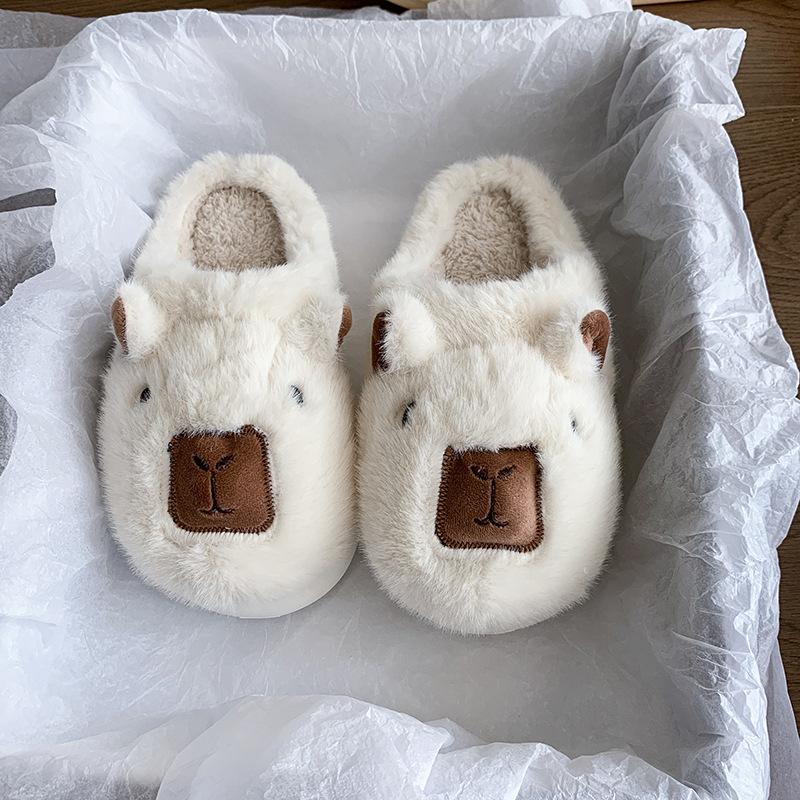 Женские плюшевые тапочки Баотоу, мультяшные, утепленные, теплые, зимние, на толстой подошве, с высокой подошвой, домашние тапочки, повседневная обувь для ходьбы в помещении, снежные хлопковые тапочки
