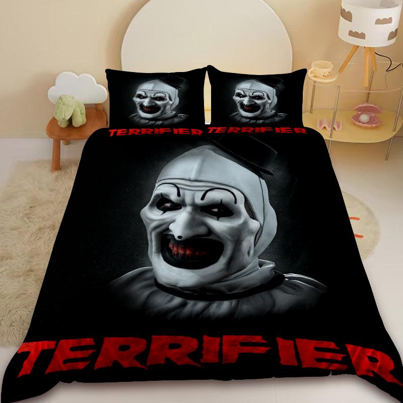 3pcs Duvet Cover IT Pennywise Horror Surprise Bedding Set Comforter Cover Set Teens Kids Bedroom Home Decor Birthday Gifts