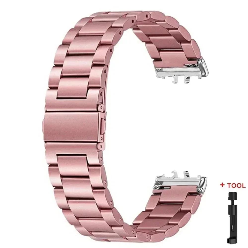 Ремешок из нержавеющей стали для Samsung Galaxy Fit 3, металлический браслет, роскошный деловой ремешок для Samsung Galaxy Fit3 SM-R390, аксессуары