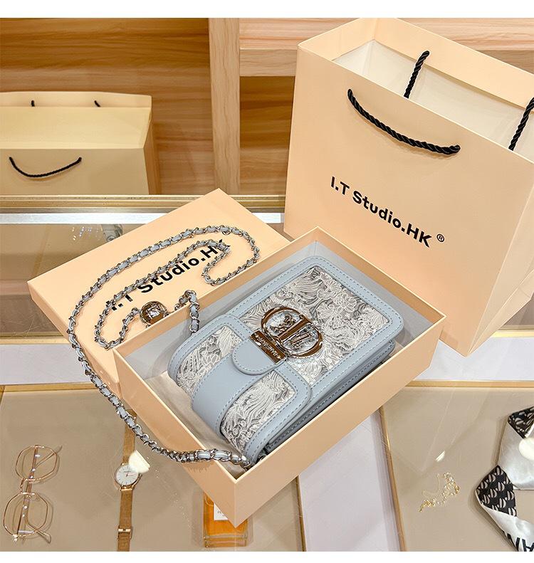 Barney Princess 2024 Роскошная мини-сумка-цепочка для телефона - Женская сумка через плечо и мессенджер из Южной Кореи