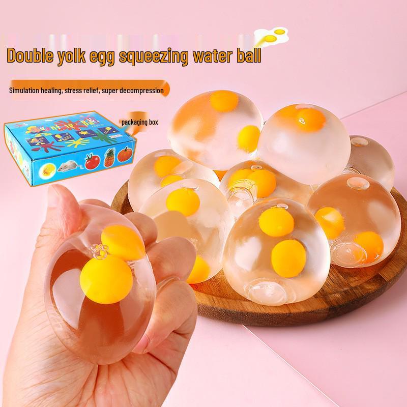 Трансграничные игрушки-антистресс: Жидкое тесто из яичного желтка, Вентиляционное отверстие для гамбургера и Чашка для белки. Медленное восстановление формы, щипайте и сжимайте для снятия стресса.