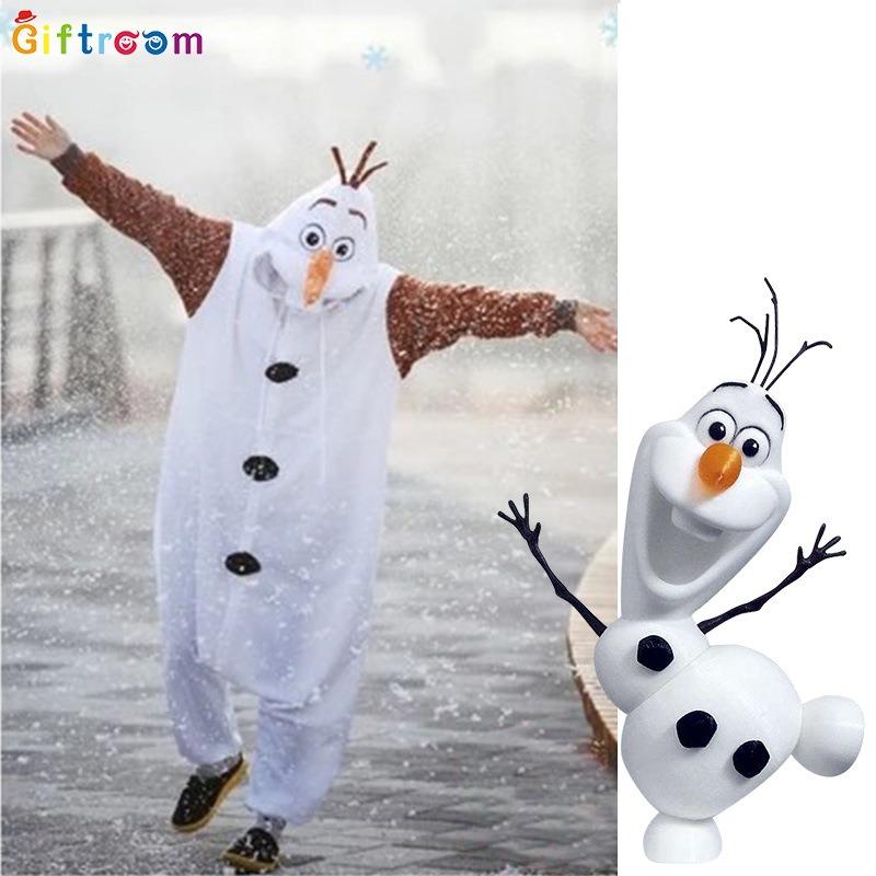 Discus/Ni Frozen Adult Snow Treasure Costume Snowman Dress Up Onesie Halloween Clothes Winter