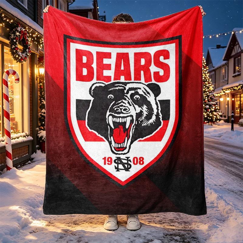 North Sydney Bears Pattern Blanket for Home Decoration, Bed, Sofa, Car Travel, Camping, Suitable for All Seasons, Birthday Christmas Gift
