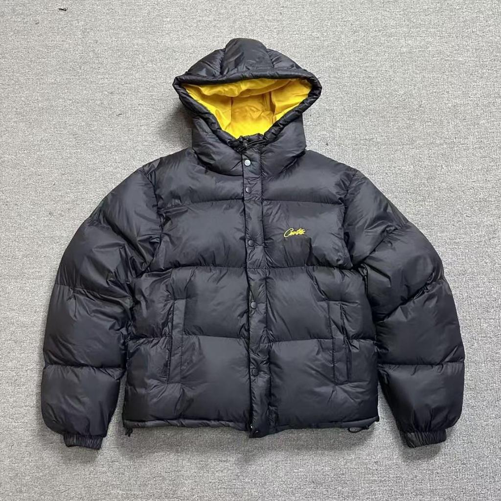 Пуховая куртка Corteiz 24ss Alcatraz с вышивкой и капюшоном - Модный зимний стиль для пары