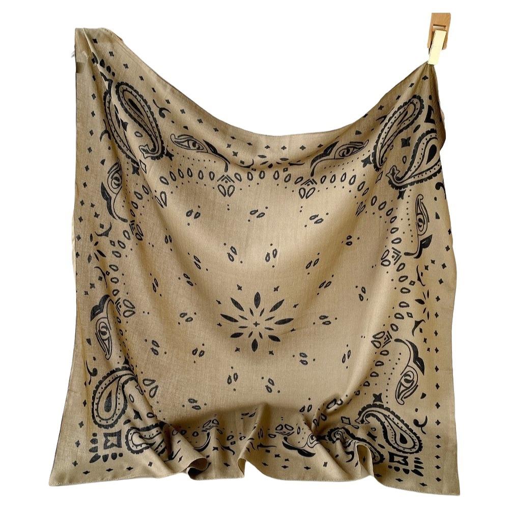 Breathable Cashew Nut Print Silk Scarf Korean Style Square Handkerchief Small Scarves Beach