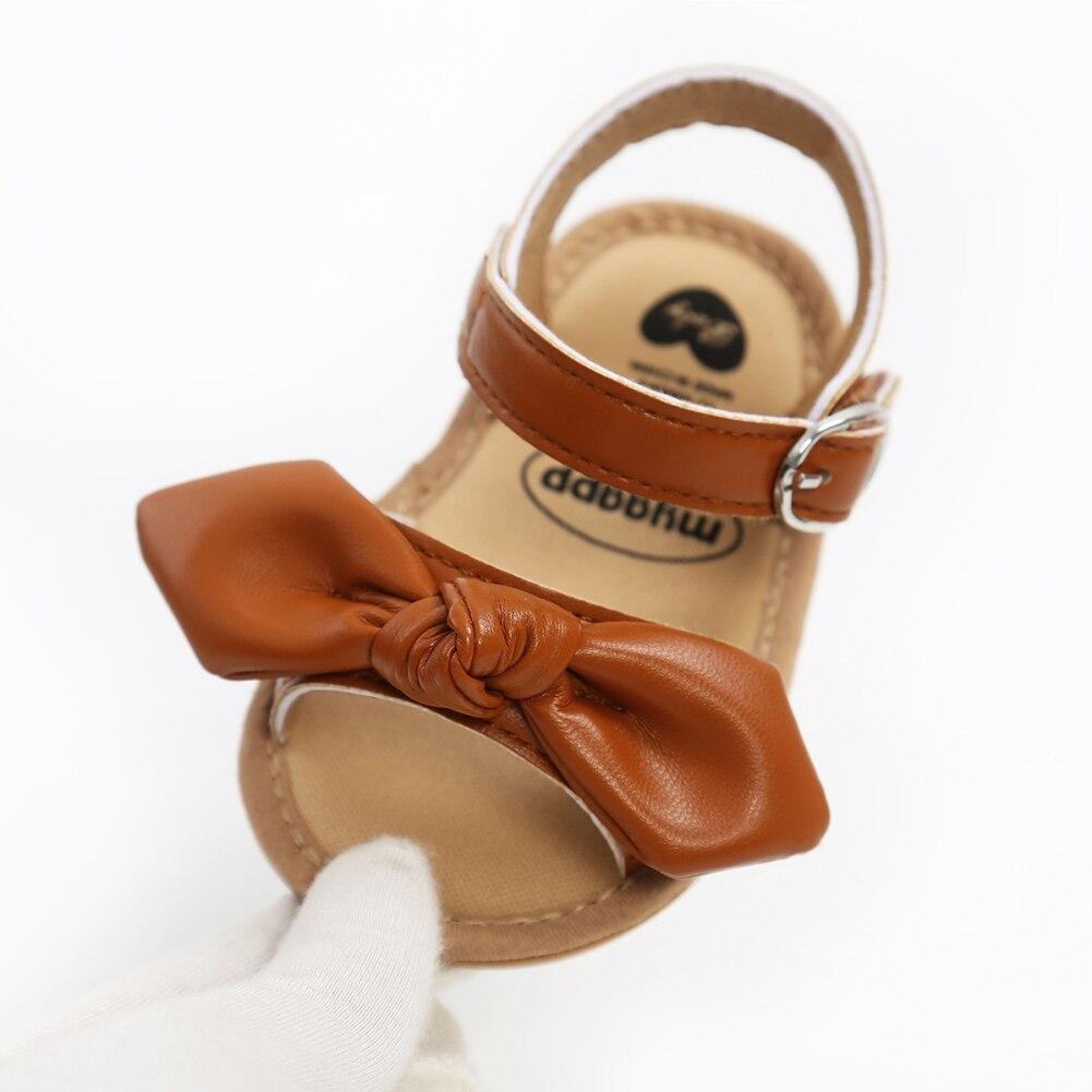 Summer Infant Baby Sandals Shoes PU Leather Bowknot Toddlers Newborn Girls Sandals Kids Girls Flat Footwear 0-18M