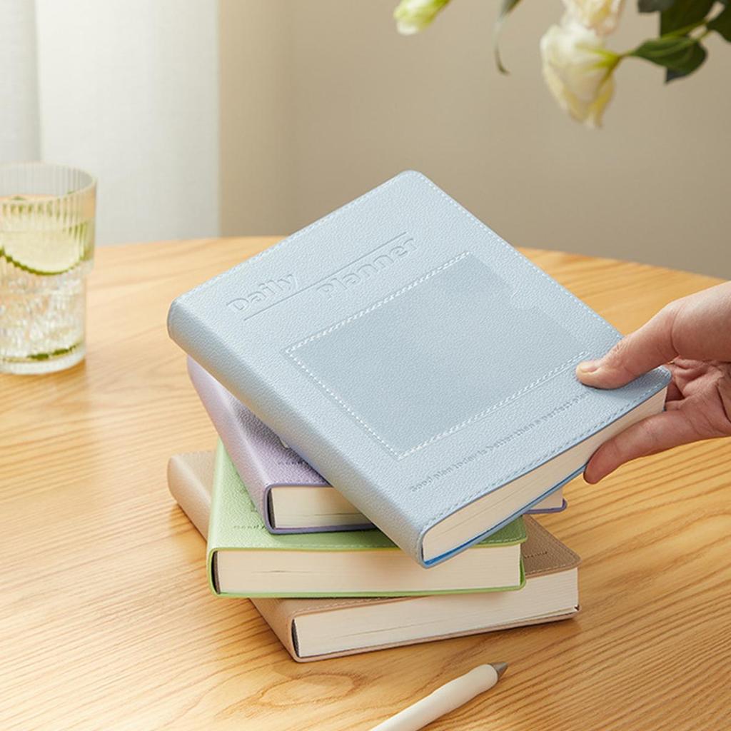 A5 Soft Leather 2025 Business Schedule, Student Daily Planner, 365-day Record Book, Notepad, Memo