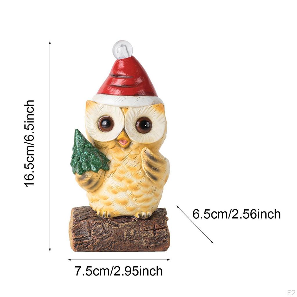 Рождественская скульптура совы с большими глазами, статуэтка с декором в виде светящегося дома, статуэтка для рабочего стола
