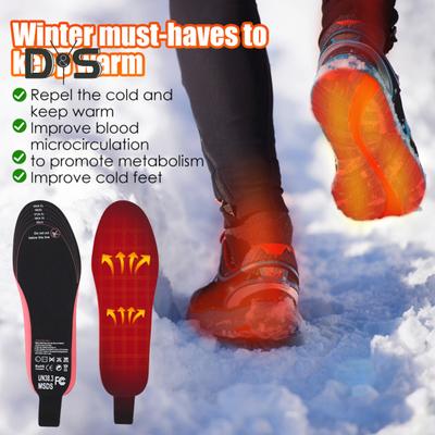 Подогреваемые стельки с дистанционным управлением, 3 регулируемые температуры, быстрый нагрев, безопасные в использовании, перезаряжаемые, подогреваемые стельки для занятий спортом на открытом воздухе