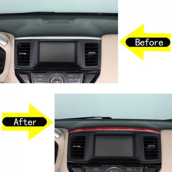 Красная накладка-полоска на центральную консоль из углеродного волокна Наклейка Для Nissan Pathfinder 2013-18