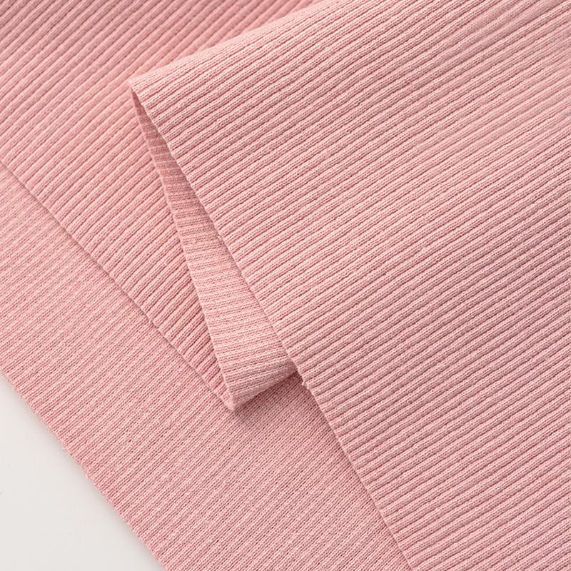 Хлопок Спандекс Рубчик Ткань Эластичный Трикотаж Манжета Пояс Штанина Рукава Толстовка Низ Футболка Топы Отделка рубчиком Джерси Трикотажная ткань в рубчик