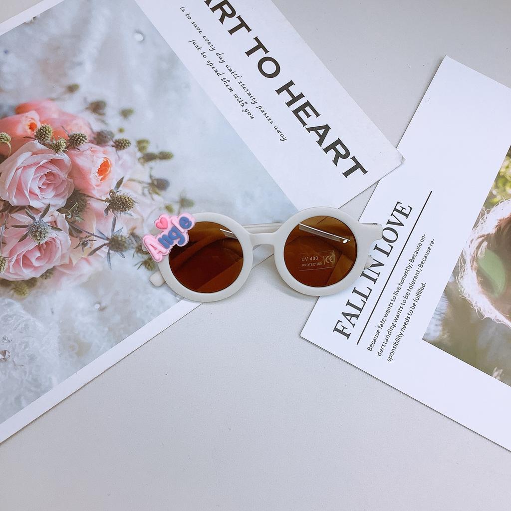 Модные детские солнцезащитные очки, милые липкие цветочные детские солнцезащитные очки, солнцезащитный крем, вогнутая форма, детские очки Tide