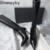 Designer Pointed Toe Women Stretch Knee High Boots Elegant Shoes Sexy High Heel Long Botas De Mujer