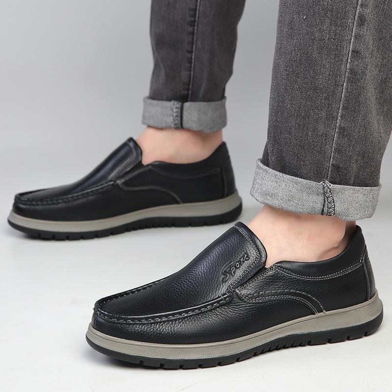 Men's High Quality Genuine Leather Loafers Handmade Men Shoes Moccasins Walking Men Flats Casual Male Work Shoes Homme