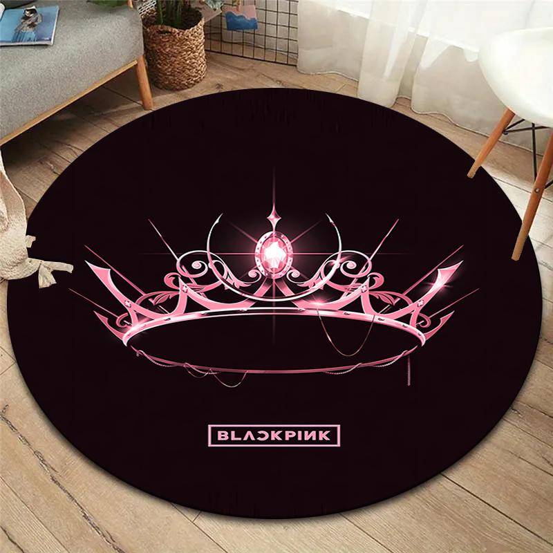 Круглый ковер Blackpink, Ковер для гостиной, спальни, дивана, игровой комнаты, Декор, Нескользящий коврик для пола