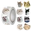 500pcs/roll Round Cat Funny Label Stickers for Packaging Phone Cases Suitcases Laptops Ins Hot Expression Stickers