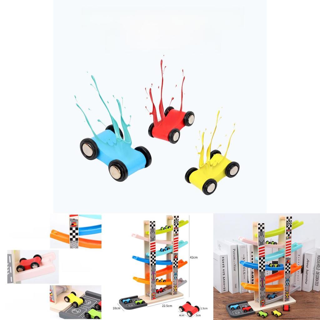 Wooden Gliding Car Toy For Kids With Inertia Track And Parentchild Interaction For Ages 1 To 4