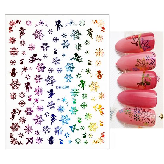 Nail Sticker Christmas Patterns 3D Effects DIY Snowflakes Christmas Nail Art Foils