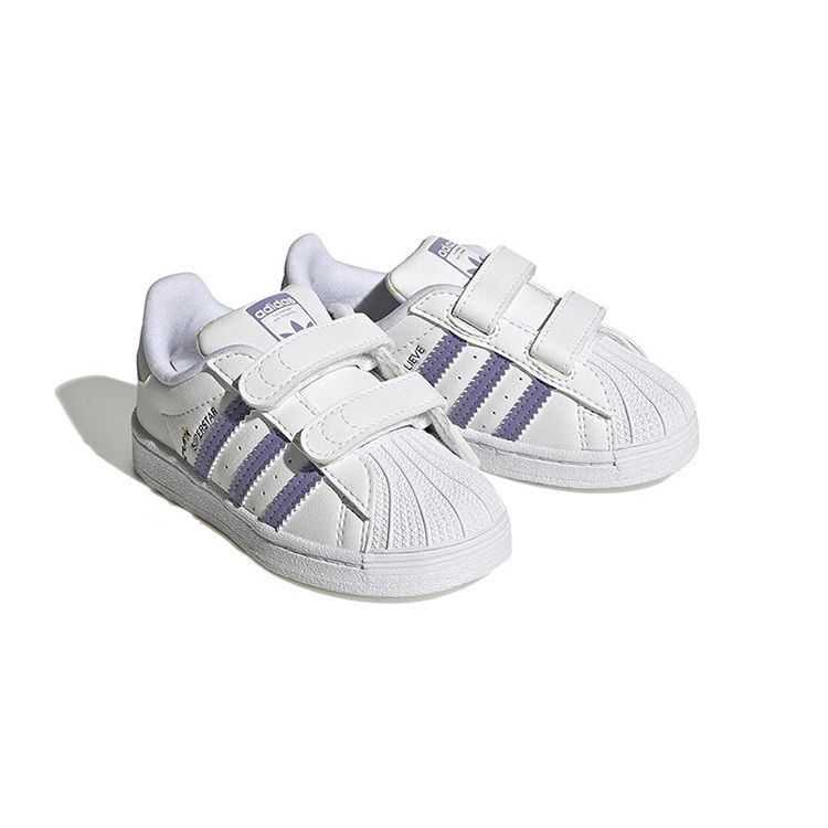 Adidas Детские кроссовки Superstar I Save The Bees White Cloud-White Magic-Lilac HP6219