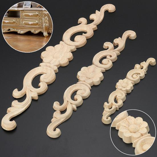 Деревянная резная угловая аппликация в европейском стиле, дверная мебель, декор шкафа