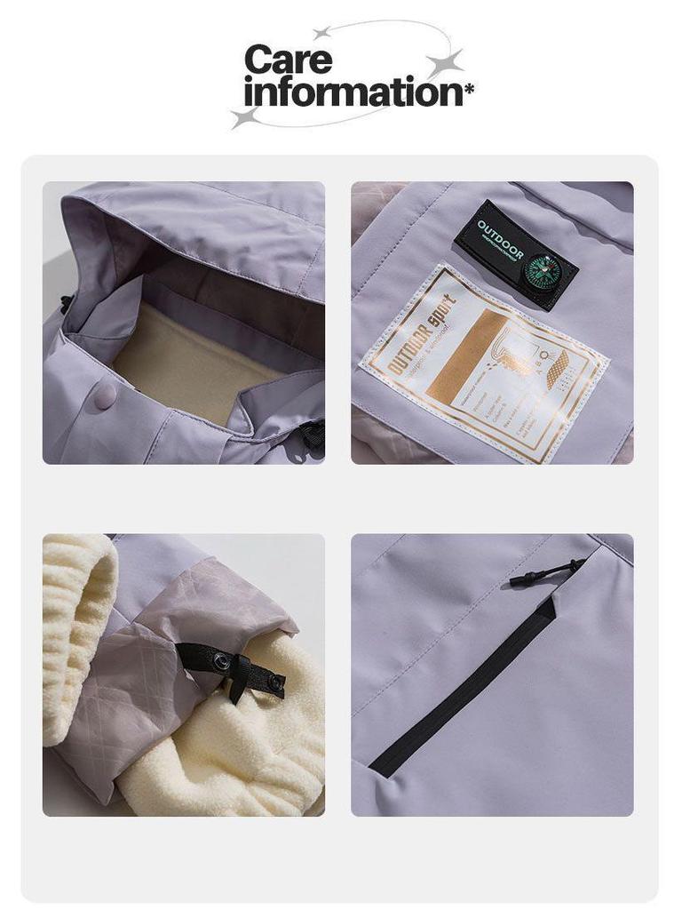 Men's Three-in-One Windproof Waterproof Hooded Mountaineering Jacket - Autumn/Winter Detachable with Plus Velvet