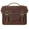 Men's Genuine Crazy Horse Leather Messenger Bag - Stylish Shoulder Handbag for iPad