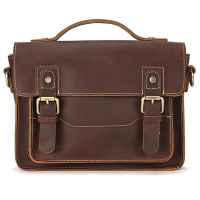 Мужская сумка-мессенджер из натуральной кожи Crazy Horse - стильная сумка через плечо для iPad