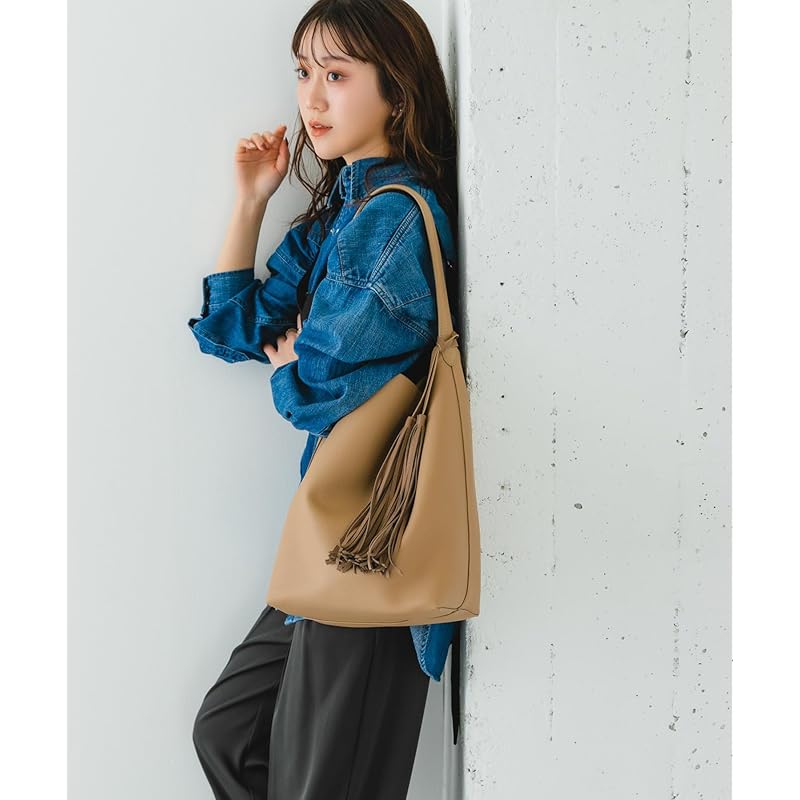 [Rodesco] сумка-тоут Простая сумка-тоут с одной ручкой и кисточкой для женщин XX46-2AW2505 БЕЖЕВЫЙ one