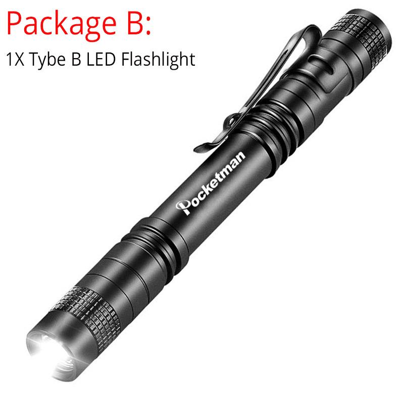 8000LM Portable Mini Pen Holder Flashlight Pen Clip Torch Work Light Waterproof Pen Light Pocket Flashlight