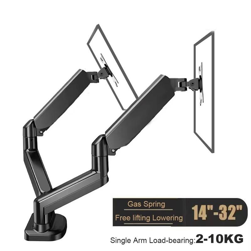 Single/Dual Monitor Mount Up To 32 inch Screens, Up To 22 Pounds Per Arm, Adjustable Dual Monitor Stand Suitable For Home Office