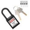 5 комплектов 38 мм блокировочных замков с бирками из нейлона, прочных пылезащитных изолированных навесных замков с ключом, черного цвета