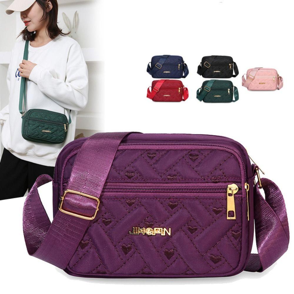 Elegant Middle Aged Shoulder Bag Love Heart Pattern Woman Messenger Bag Outdoor