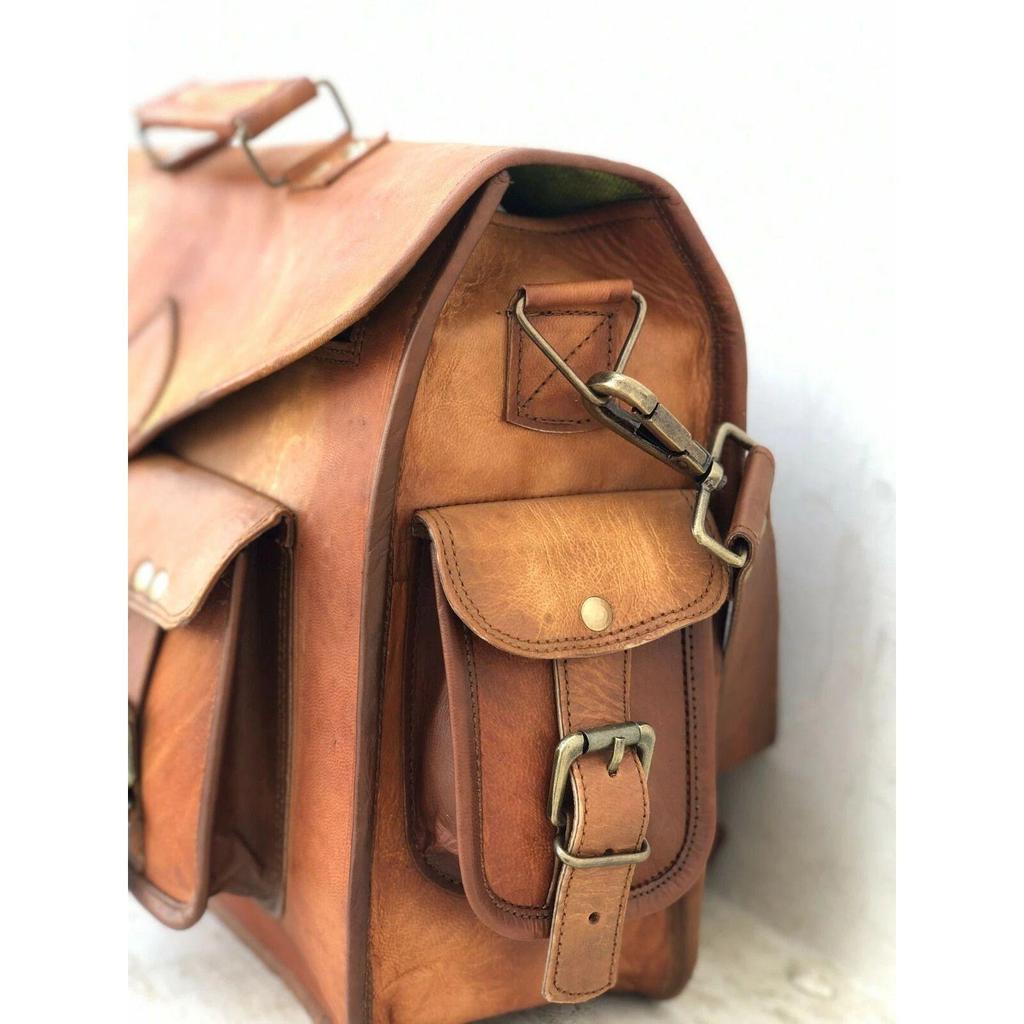 """Мужская кожаная винтажная коричневая сумка-мессенджер через плечо для ноутбука, портфель, новая"""