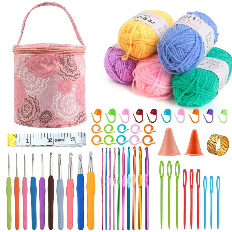 Crochet Kniting Bag Handmade DIY Set Doll Material Yarn Ball Weaving Craft