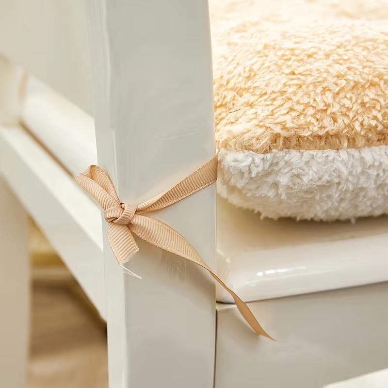 Ультрамягкая зимняя подушка для стула - Толстая, двусторонняя плюшевая подушка для сиденья для комфортного использования в офисе и дома, однотонная, машинная