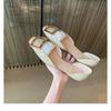 Fashion Elegant Brides Shoes Ladies Luxury Metal Buckle Flats Sandal Women Square Toe Ballerinas Leather Dress Slip On Office Mocasines